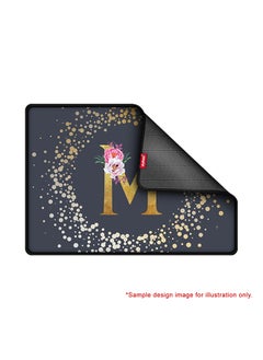 Stylizedd Designer Gaming Mouse Pad Anti-Skid Mousepad Large Keyboard Mouse Pad Desk Mat Custom Monogram Initial Letter Floral Pattern Alphabet - J(Light Grey)  - Image 2