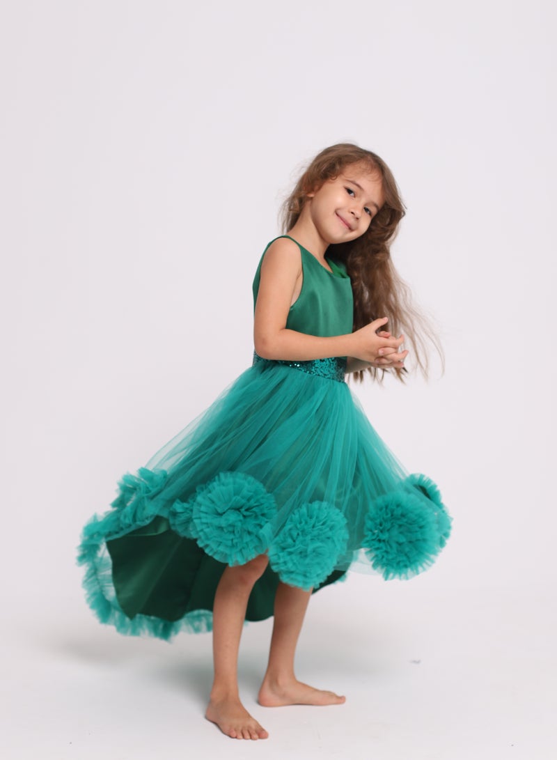 D'Daniela Floral Emerald Dress - Image 2