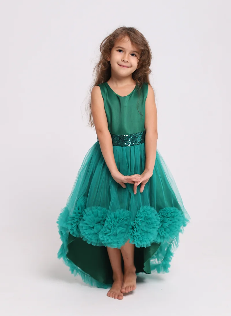 D'Daniela Floral Emerald Dress