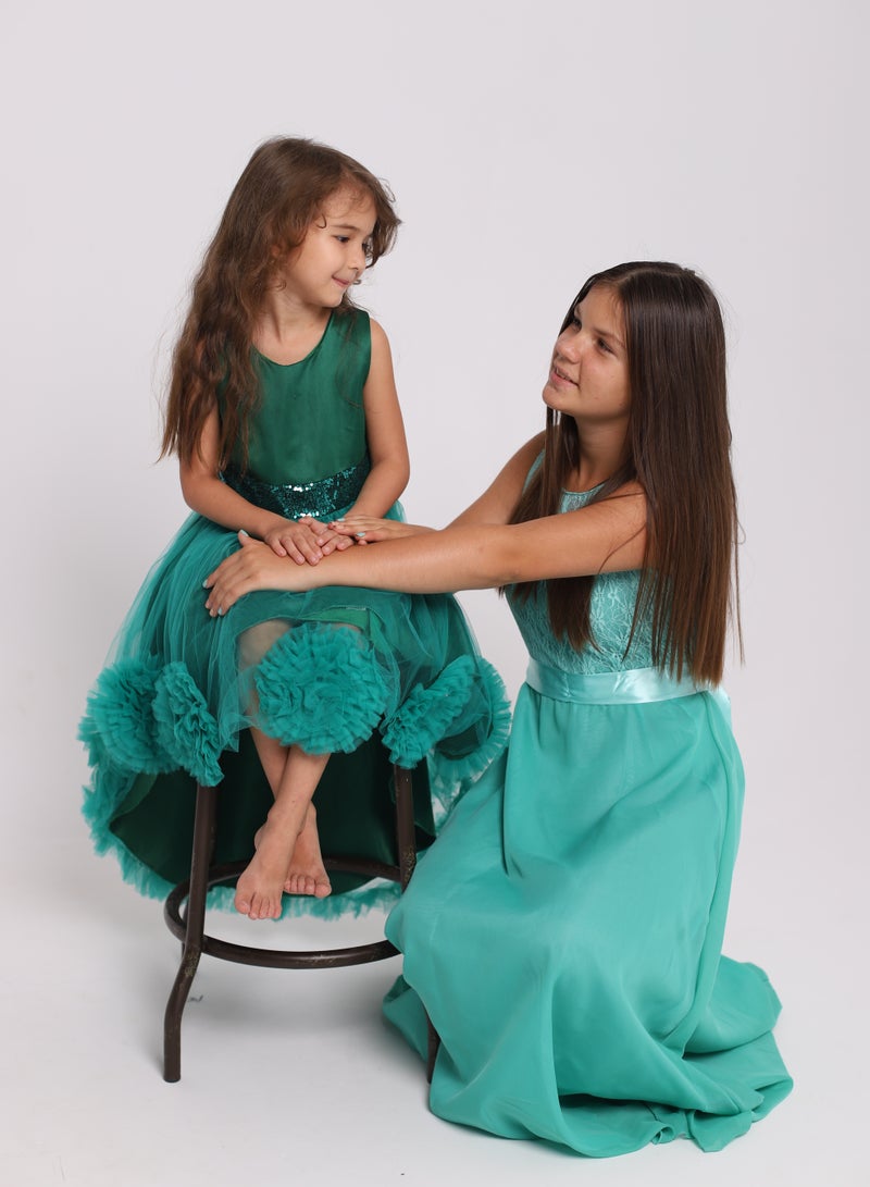 D'Daniela Floral Emerald Dress - Image 3