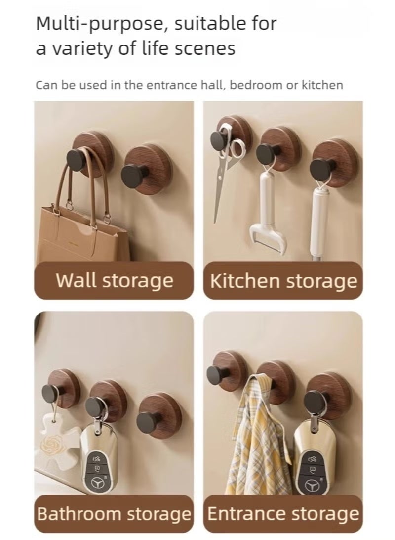 10-Piece Wood grain Wall Hooks wall hanger- Self Adhesive Hook - Without Nails Drill Free Strong Sticky Hook - Hanging Heavy Duty - for Home, Bathroom, Kitchen, Office - Image 4