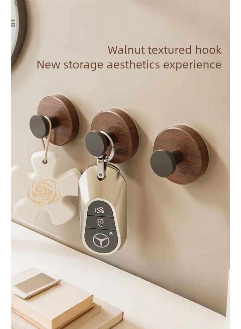 10-Piece Wood grain Wall Hooks wall hanger- Self Adhesive Hook - Without Nails Drill Free Strong Sticky Hook - Hanging Heavy Duty - for Home, Bathroom, Kitchen, Office - Image 3