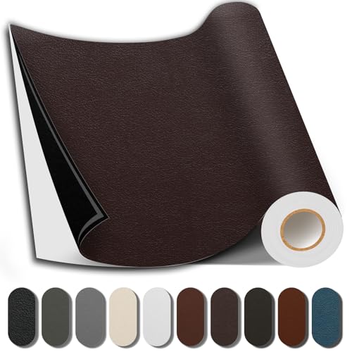 Shagoom Leather Repair Patch, 17X79 Inch Repair Patch Self Adhesive Waterproof, DIY Large Vinyl Patches for Couches, Furniture, Kitchen Cabinets, Wall （Dark Brown, 17X79 Inch） - Image 1