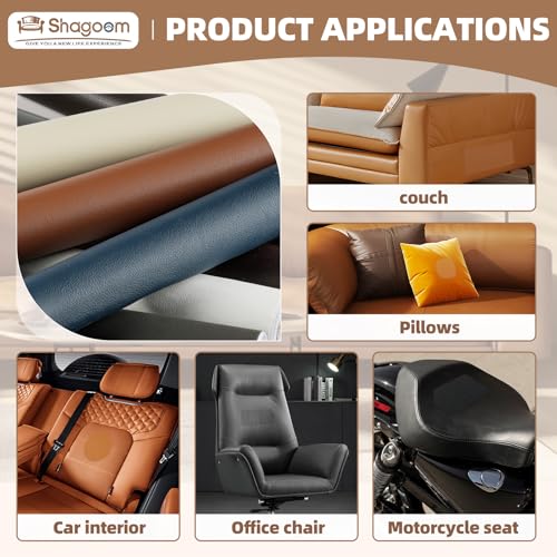 Shagoom Leather Repair Patch, 17X79 Inch Repair Patch Self Adhesive Waterproof, DIY Large Vinyl Patches for Couches, Furniture, Kitchen Cabinets, Wall （Dark Brown, 17X79 Inch） - Image 3