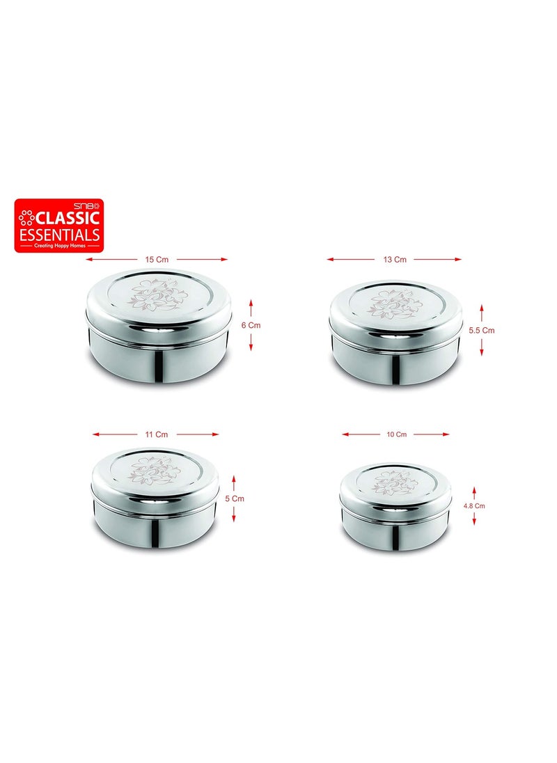 Classic Essentials - Classic Essentials Stainless Steel Bowl Set, 4-Pieces, Silver - Image 1