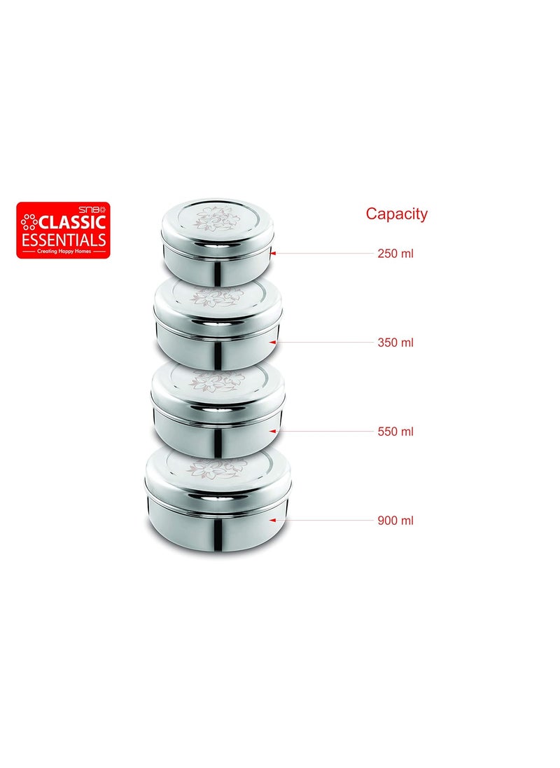 Classic Essentials - Classic Essentials Stainless Steel Bowl Set, 4-Pieces, Silver - Image 1
