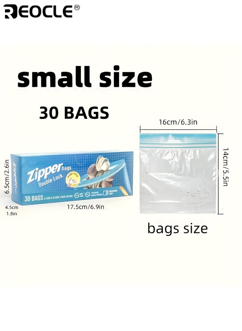 ريوكل 65 قطعة أكياس قفل بسحاب مزدوج لختم السندويشات، أكياس قابلة لإعادة الاستخدام، أكياس ثخينة للتجميد والتبريد لتخزين الطعام، تبقى طازجة، أساسية لتنظيم المطبخ متعددة الأغراض. - Image 5