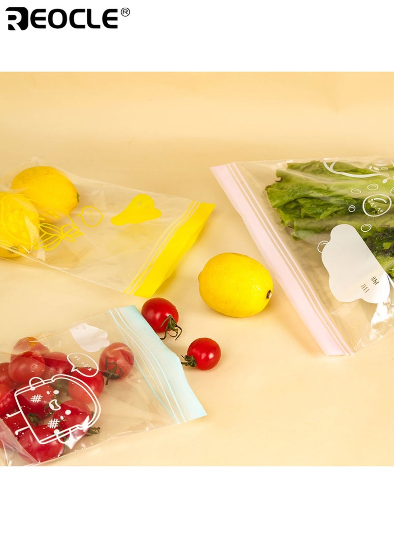 ريوكل 65 قطعة أكياس قفل بسحاب مزدوج لختم السندويشات، أكياس قابلة لإعادة الاستخدام، أكياس ثخينة للتجميد والتبريد لتخزين الطعام، تبقى طازجة، أساسية لتنظيم المطبخ متعددة الأغراض. - Image 4