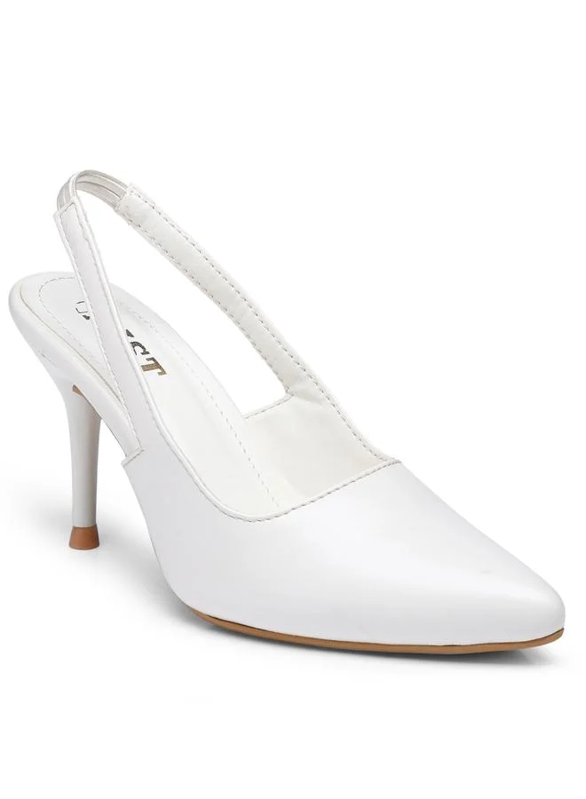 جنيست GNIST Plain Pointed Toe Stiletto Heel Slingback Shoes