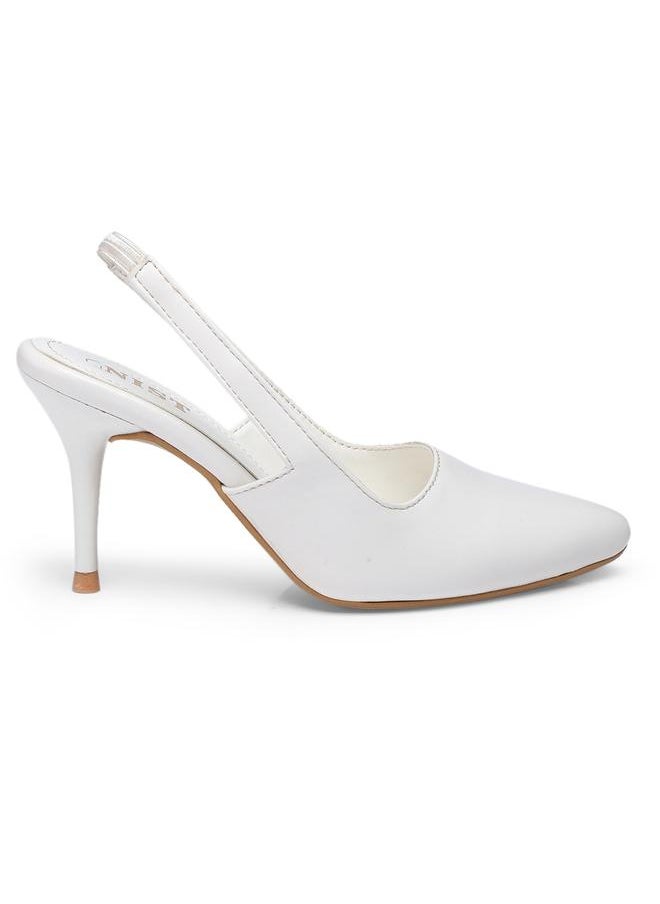 GNIST GNIST Plain Pointed Toe Stiletto Heel Slingback Shoes  - Image 5