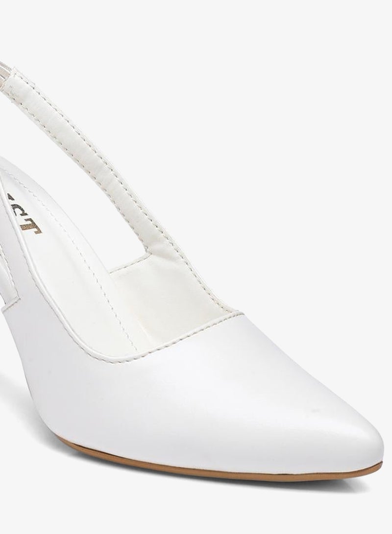 GNIST Plain Pointed Toe Stiletto Heel Slingback Shoes - Image 3