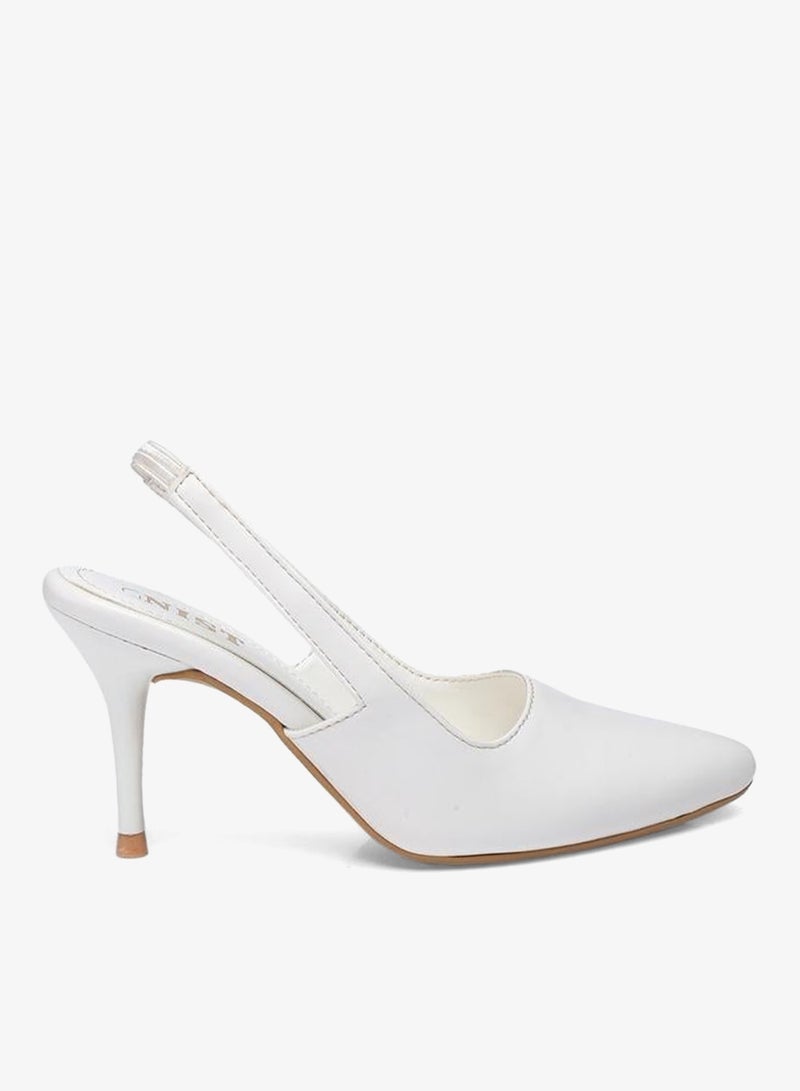 GNIST Plain Pointed Toe Stiletto Heel Slingback Shoes - Image 1