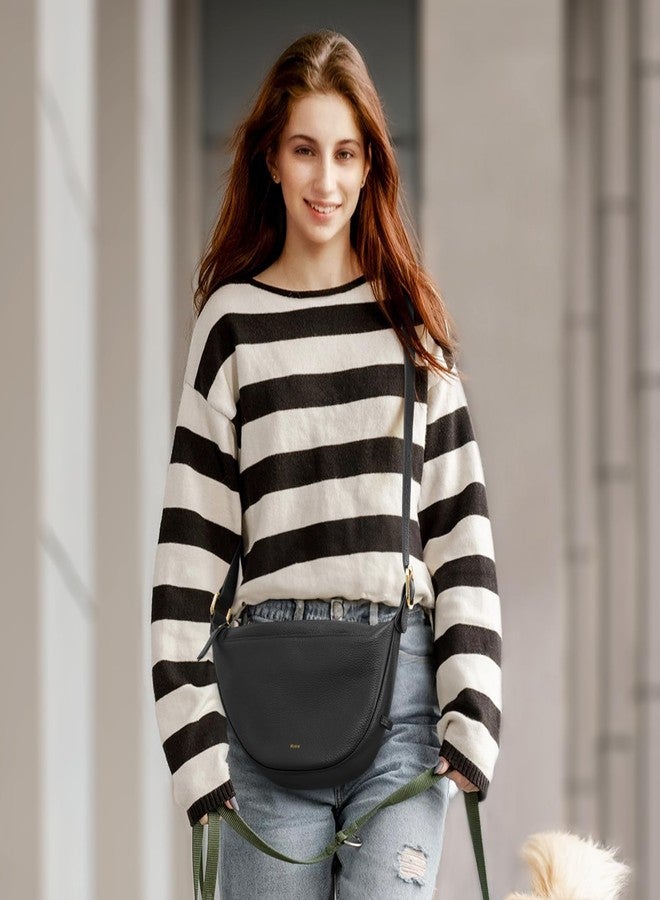 Kattee Leather Crossbody Purses for Women, Small Sling Bag, Women's Shoulder Handbags with Adjustable Strap, Black - Image 3