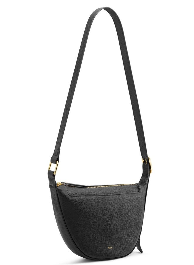 Kattee Leather Crossbody Purses for Women, Small Sling Bag, Women's Shoulder Handbags with Adjustable Strap, Black - Image 1