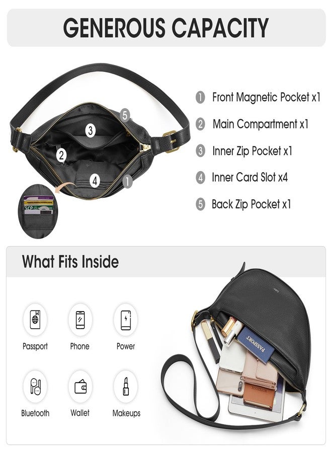 Kattee Leather Crossbody Purses for Women, Small Sling Bag, Women's Shoulder Handbags with Adjustable Strap, Black - Image 5