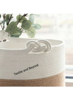 Textile and Beyond Textile and Beyond Foldable Cotton Rope Laundry Basket MultiPurpose Storage Box for Clothes Toys Baby Organizing Perfect for Kitchen Nursery Living Room  - Image 4