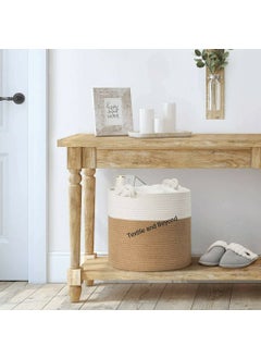 Textile and Beyond Textile and Beyond Foldable Cotton Rope Laundry Basket MultiPurpose Storage Box for Clothes Toys Baby Organizing Perfect for Kitchen Nursery Living Room  - Image 5