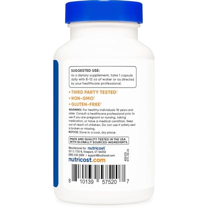 Nutricost Lactobacillus Acidophilus 500 Million CFU Per Serving (120 Capsules) - Image 4