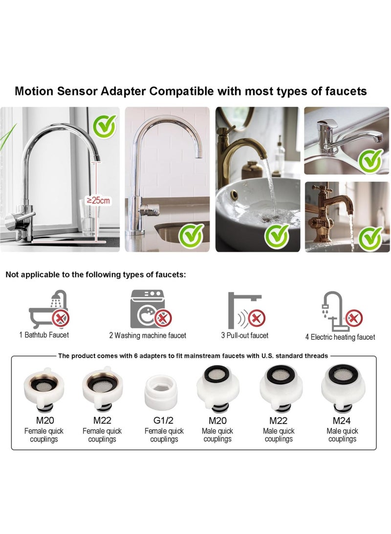 SOLARAE Autowater Lite Touchless Faucet Adapter - Automatic Motion Sensor for Kitchen & Bathroom Sinks, IPX6 Waterproof - Image 5