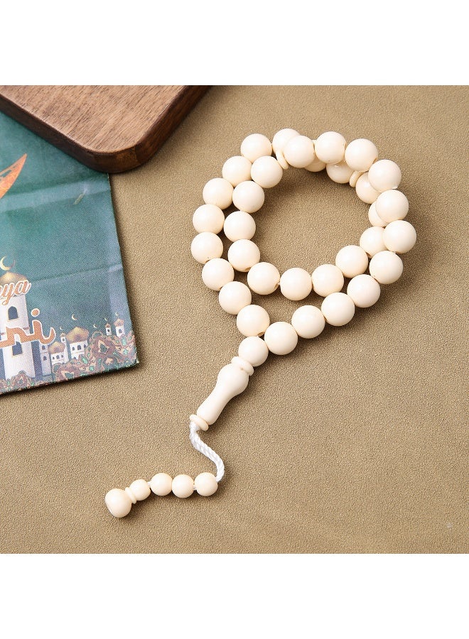 NIBEMINENT 33 Muslim Prayer Beads Milky White/12mm 