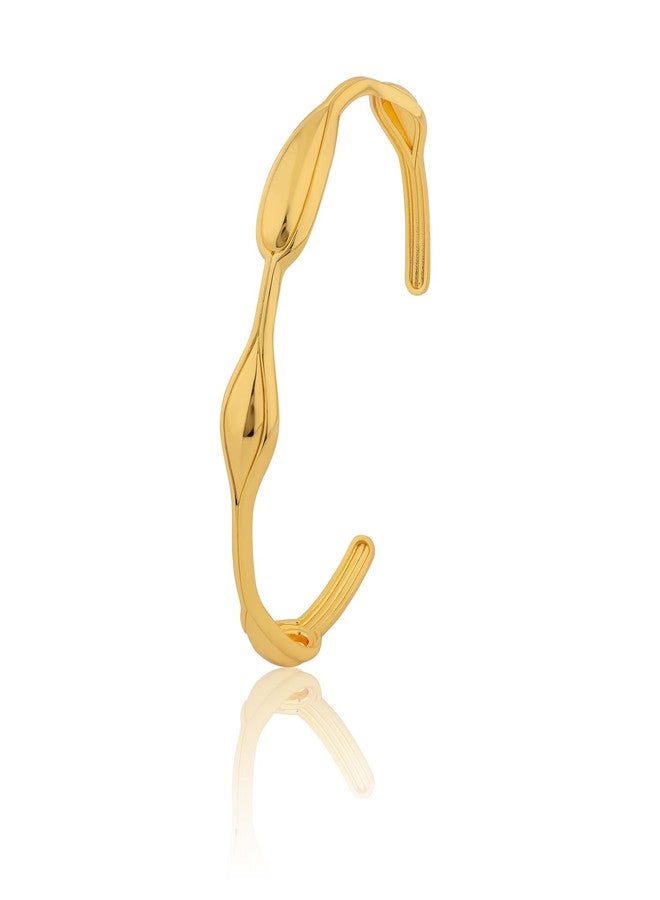 VOYLLA Flow Tide Dewdrop Cuff Bracelet for Women Anti Tarnish Gold Stylish Western Adjustable Open Cuff Bracelet Valentines Womens Day Gift for Girlfriend Wife Anniversary Gift for Her - Image 1