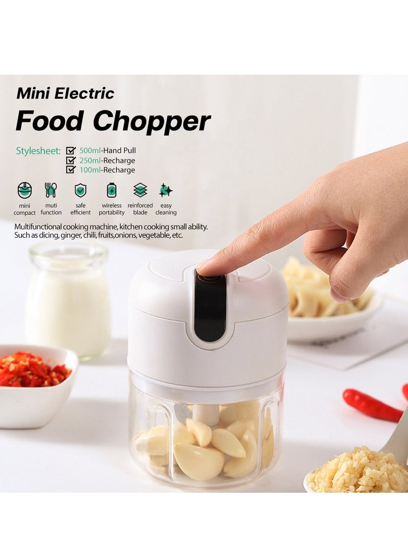 250ML Electric Food Chopper,  Multifunctional Vegetable Chopper Mini,  Equipped with 3 Stainless Steel Blades for Easy Cleaning and Use.  - Image 2
