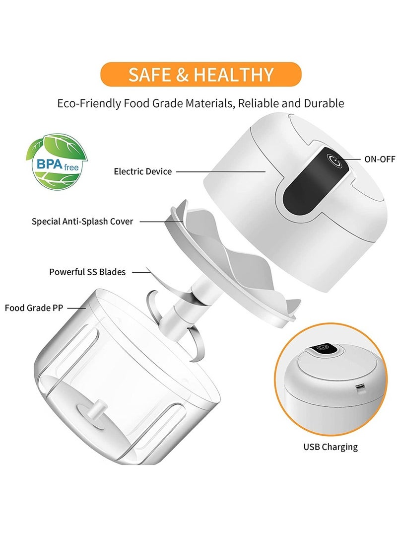 250ML Electric Food Chopper,  Multifunctional Vegetable Chopper Mini,  Equipped with 3 Stainless Steel Blades for Easy Cleaning and Use.  - Image 3