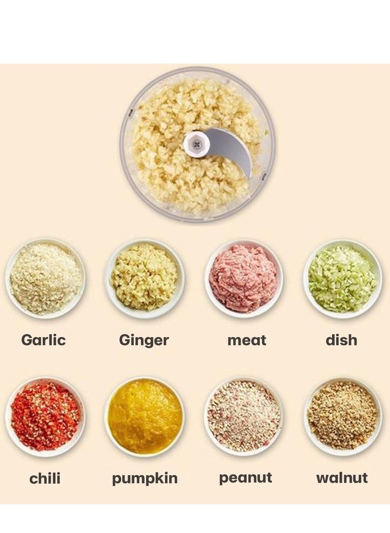 250ML Electric Food Chopper,  Multifunctional Vegetable Chopper Mini,  Equipped with 3 Stainless Steel Blades for Easy Cleaning and Use.  - Image 5