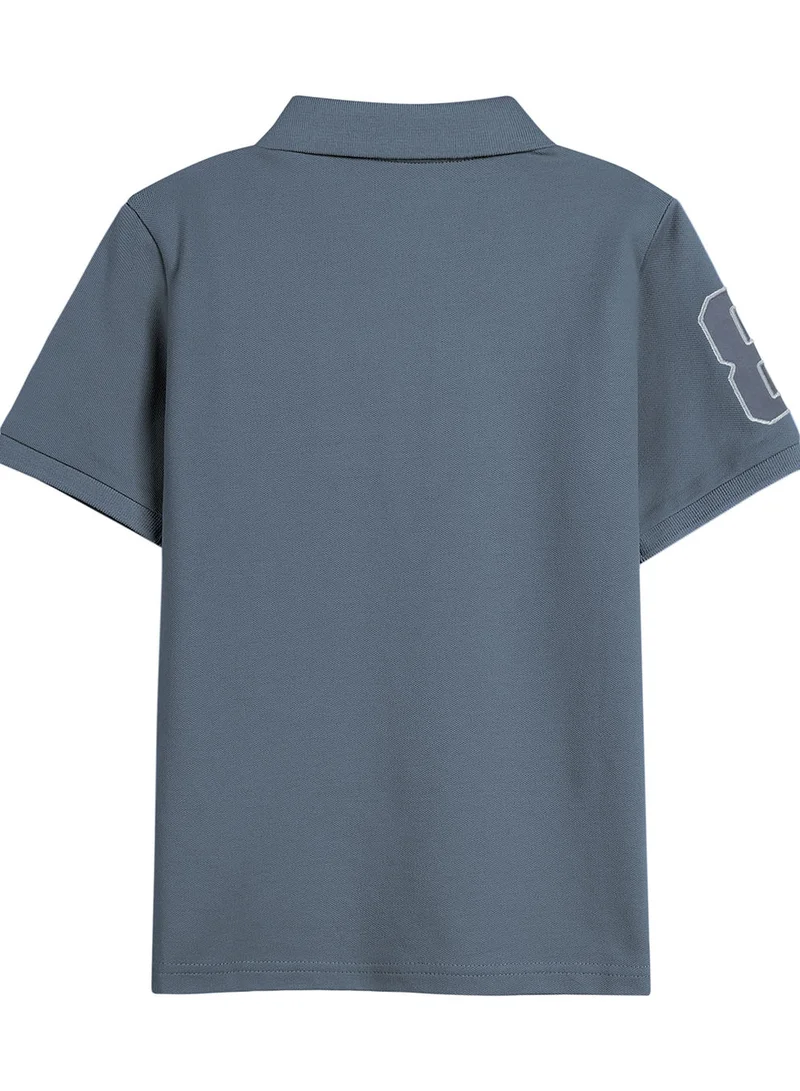 GIORDANO Kids' Lion Polo: 3D Embroidery, Comfort Piqué, Classic Style