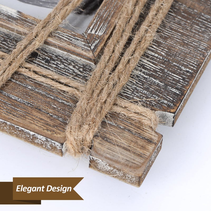 AKRILANE 4x6 Picture Frame Wood Rustic  Decorative  Distressed & Vintage Looking Photo Frames Wall Decor for Wall Mount & Table Top Display for Home Decor - 4 x 6 Wedding Picture Frames - Style B - Image 4