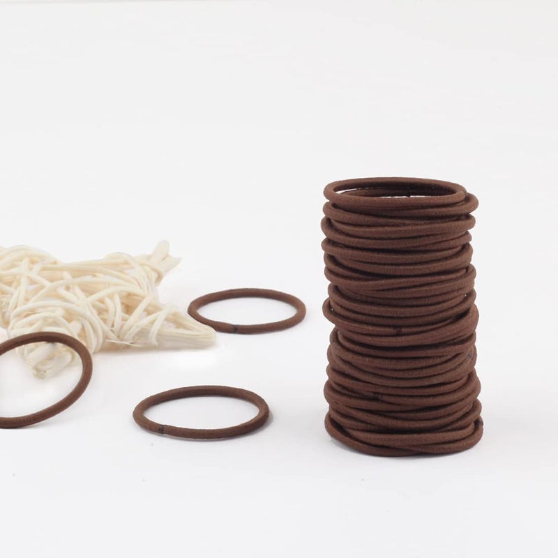 Joyeah 100 Pieces Small Baby Girls Hair Elastics Hair Ties Ponytail Holders Hair Bands for Kids2 mm x 25 cmBrown - Image 3