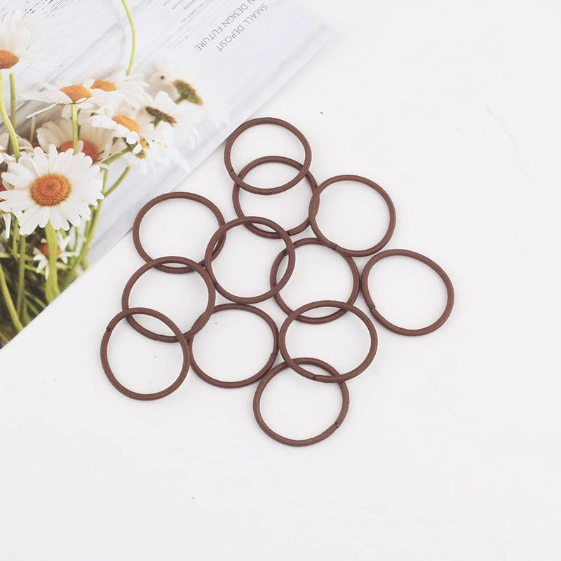Joyeah 100 Pieces Small Baby Girls Hair Elastics Hair Ties Ponytail Holders Hair Bands for Kids2 mm x 25 cmBrown - Image 2
