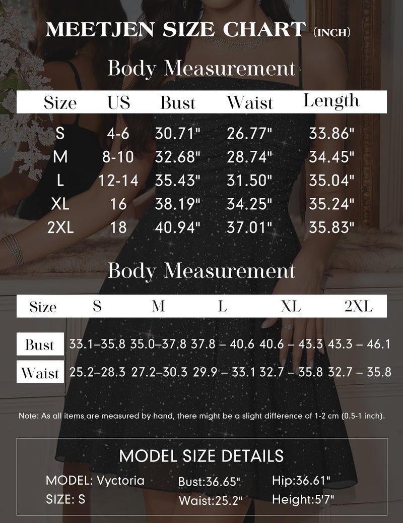 Meetjen Women's Cocktail Dresses Party Graduation Elegant Sparkle Mini Prom Dress for Teens Glitter Sequin Bridesmaid Fit and Flare Navy L - Image 5