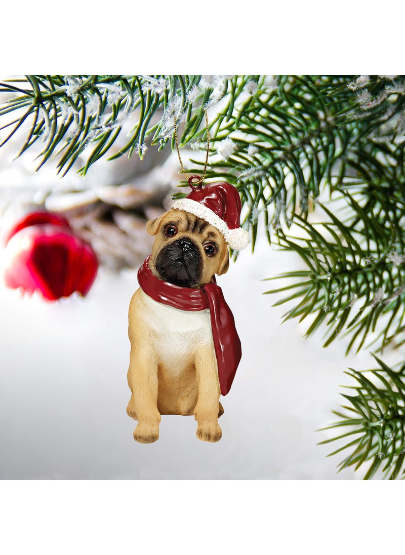 Design Toscano Design Toscano Christmas Xmas Pug Holiday Dog Ornaments  - Image 5