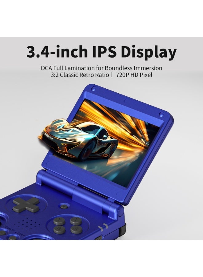 ANBERNIC  RG34XXSP Flip Handheld Gaming Console, 3.4-Inch IPS screen, Linux64-bit Single Player Gaming Console, 64G TF Dual Slot, 3300mAH Battery, WIFI Bluetooth, Portable Handheld Style Foldable Retro Video game player - Image 3