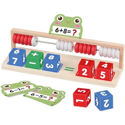 Ranqibo Wooden Math Learning Toys Number Blocks Toys Abacus for Kids MathMontessori Toys for 35 Year Old Boys Girls Birthday Gifts - Image 1