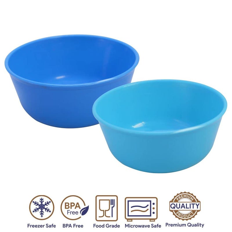 MORVI MORVI Wonder Plastic Sigma 300 Microwave Safe Multipurpose Mixing Bowls Set of 10 pc Bowl 300 ml Blue Cyan Brown Green Grey Color  - Image 4