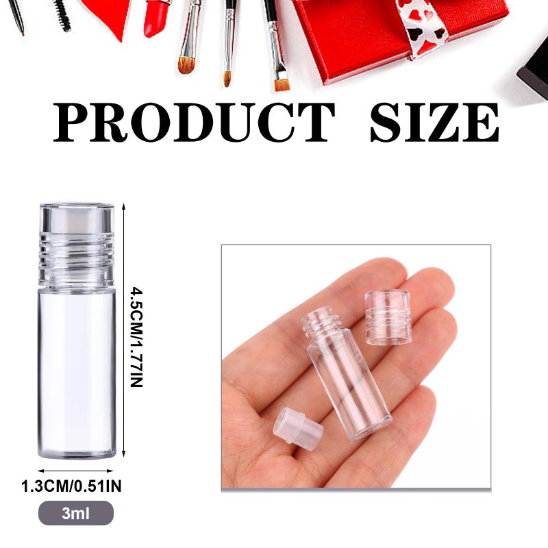 Yiphates 20Pcs Mini Clear 3ml Loose Powder Container Plastic Bottle Empty Cosmetic Sifter Loose Powder Jars Container Refillable Bottle - Image 2