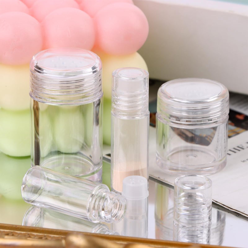 Yiphates 20Pcs Mini Clear 3ml Loose Powder Container Plastic Bottle Empty Cosmetic Sifter Loose Powder Jars Container Refillable Bottle - Image 5