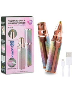 Rechargeable Eyebrow Trimmer & Facial Hair Remover for Women, 2 in 1 USB Charging Eyebrow Razor with Built-in LED Light, Eyebrow & Painless Hair Remover