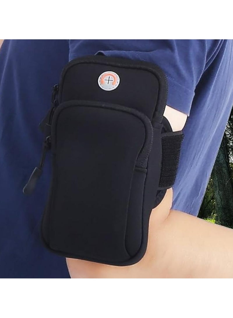 Oasisgalore Running Arm Pouch with Phone Holder, Sports Wrist Bag for Jogging and Exercise (Black)  - Image 1