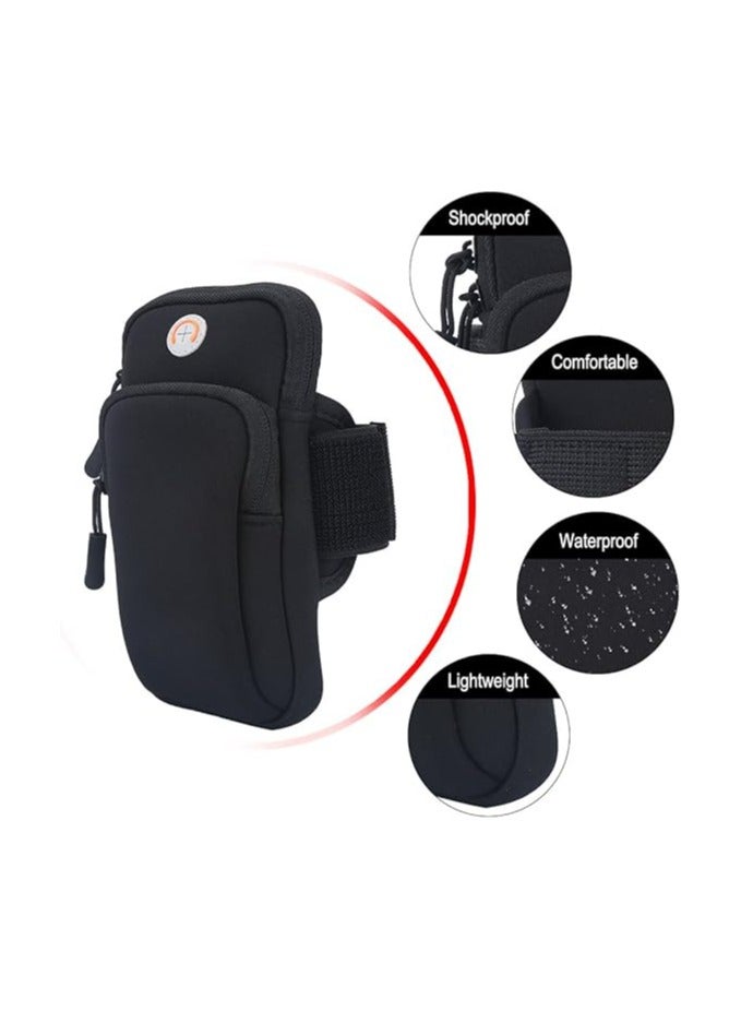 Oasisgalore Running Arm Pouch with Phone Holder, Sports Wrist Bag for Jogging and Exercise (Black)  - Image 3