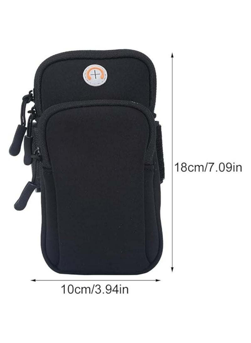 Oasisgalore Running Arm Pouch with Phone Holder, Sports Wrist Bag for Jogging and Exercise (Black)  - Image 4