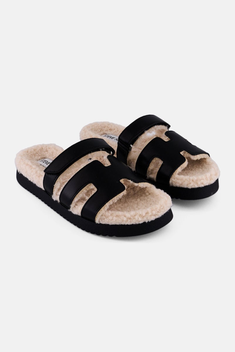 STEVE MADDEN Kids Girl Velcro Closure Sanals, Black  - Image 1