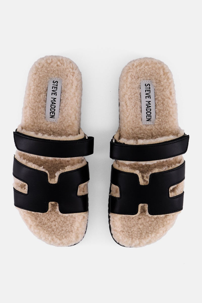 STEVE MADDEN Kids Girl Velcro Closure Sanals, Black  - Image 3