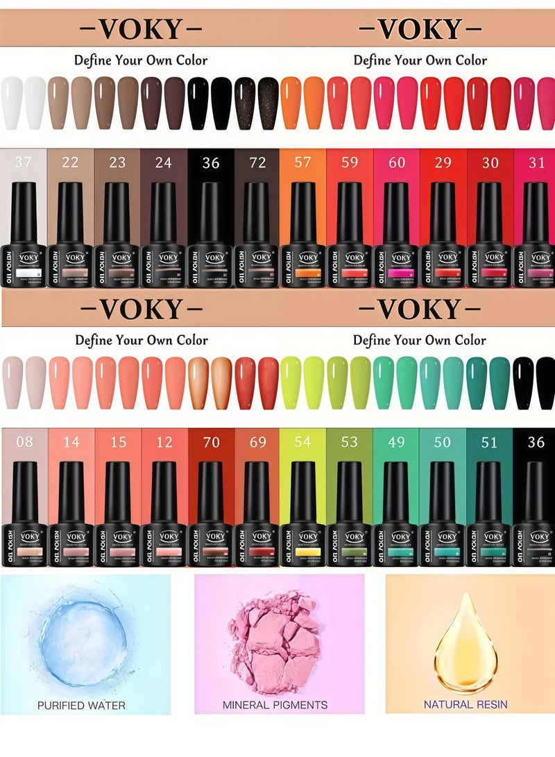 VOKY 24-Piece Nail Polish Set Multicolour,  Fast Drying and Long Lasting Color Nail Art DIY Home Manicure Gift for Women - Image 1