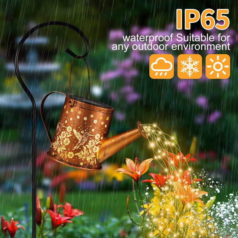 Pawatee Solar Watering Can Light, Solar Powered Hanging Lantern Landscape Lights, Decorative Garden for Yard Waterproof Garden Decor, Gifts for Mom, Grandmaï¼ˆHummingbirdï¼‰ - Image 2