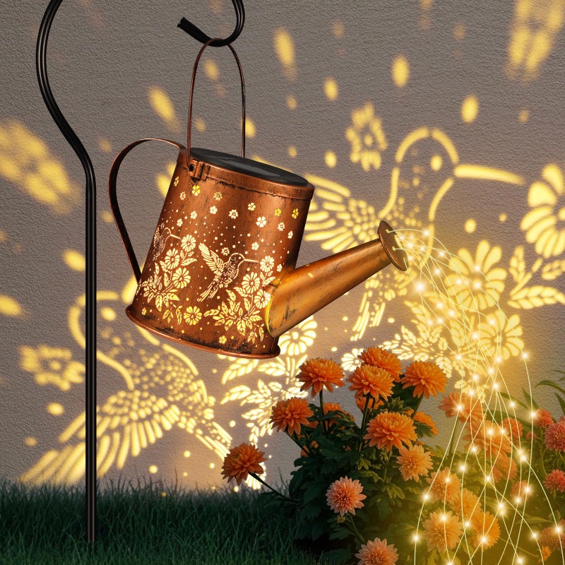 Pawatee Solar Watering Can Light, Solar Powered Hanging Lantern Landscape Lights, Decorative Garden for Yard Waterproof Garden Decor, Gifts for Mom, Grandmaï¼ˆHummingbirdï¼‰ - Image 1