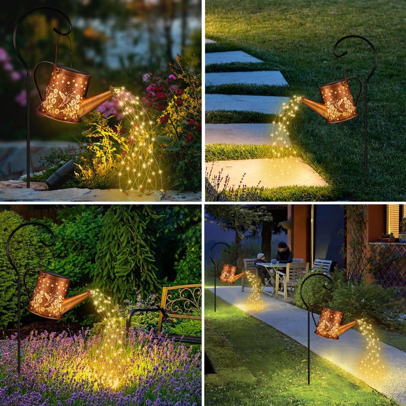 Pawatee Solar Watering Can Light, Solar Powered Hanging Lantern Landscape Lights, Decorative Garden for Yard Waterproof Garden Decor, Gifts for Mom, Grandmaï¼ˆHummingbirdï¼‰ - Image 5