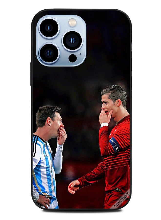 Covernex Protective Case Cover For Apple iPhone 13 Pro Ronaldo & Messi In One Frame  - Image 1